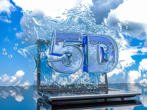 用符号5d、3d渲染从笔记本电脑屏幕泼水图片下载