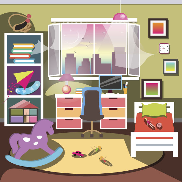 女孩的卧室内。图片下载