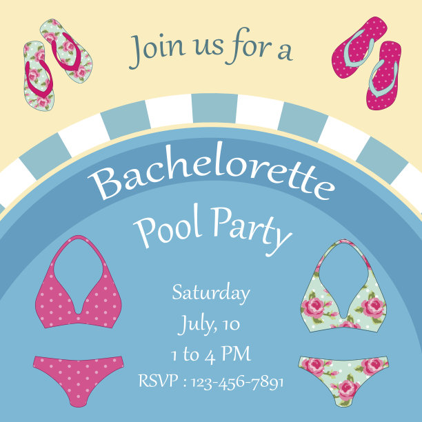 泳池派对的邀请图片下载