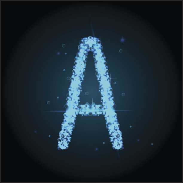 蓝色星星的字母图片下载