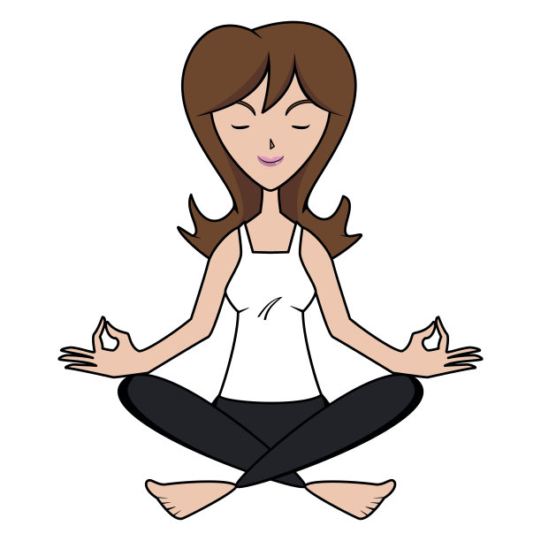 女子冥想，莲花姿势图片下载