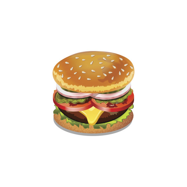 汉堡插图eps10白色背景图片下载