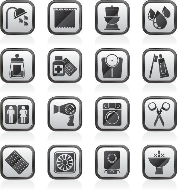 浴室和个人护理图标图片下载