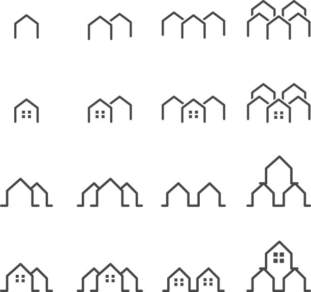 房子线图标剪影矢量插图图片下载