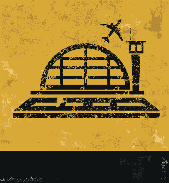 机场设计上的黄色背景，垃圾向量图片下载