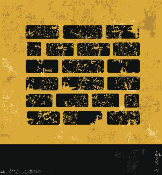 黄色背景上的墙壁设计，垃圾向量图片下载