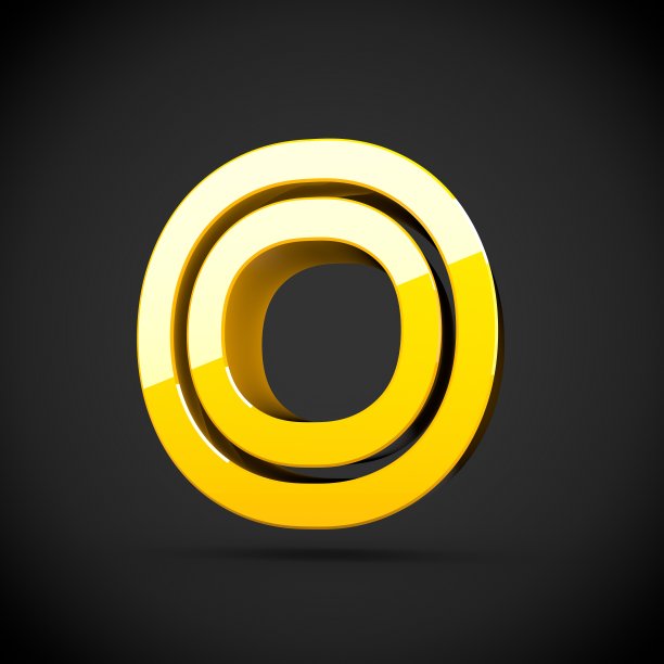 黄色复古数字0隔离在黑色背景图片下载