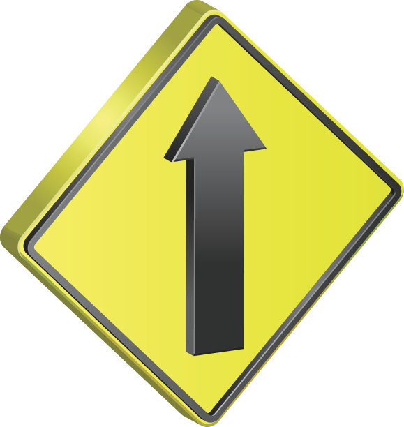 单向交通标志向量图片下载