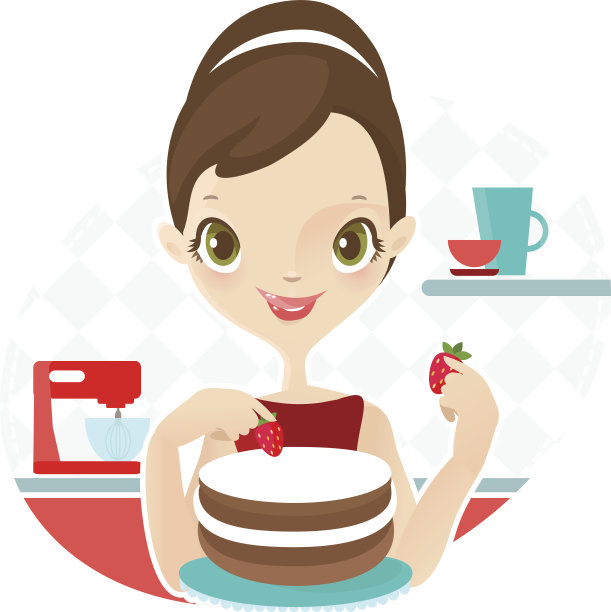 美女做蛋糕图片下载