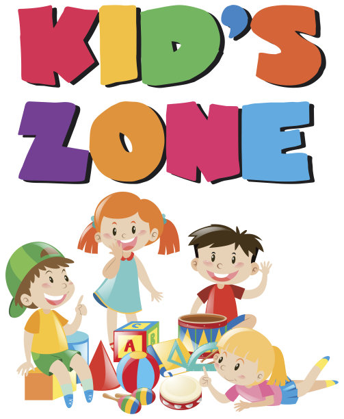 有孩子和玩具的儿童区海报图片下载