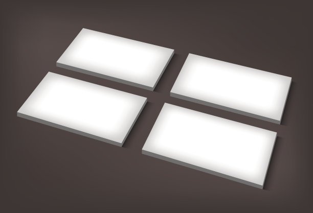 四张空白的名片，准备好展示品牌图片下载