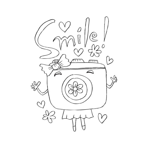 可爱的卡通相机。图片下载