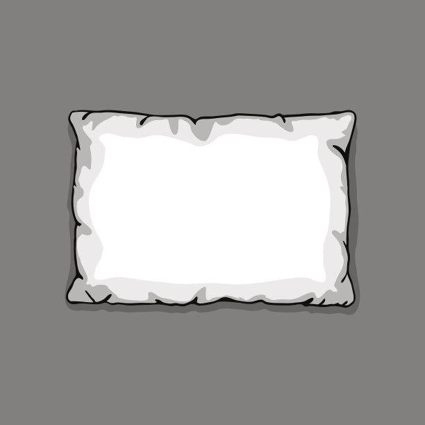 床枕模板孤立在灰色背景上。素描图图片下载