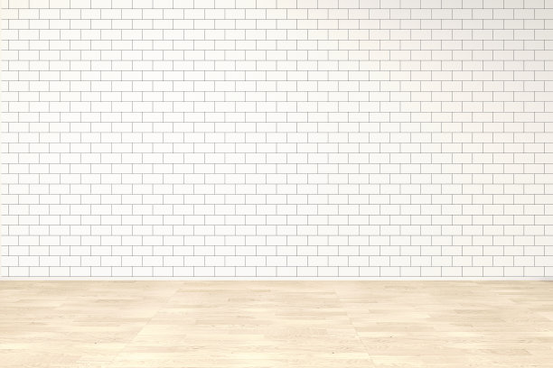 室内的空白砖墙与窗户的光影设计，3D插图和渲染房间图片下载