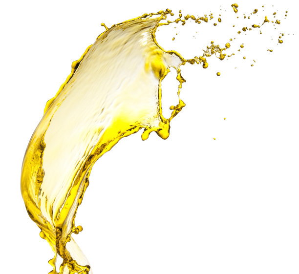 白色背景上的黄色液体飞溅图片下载