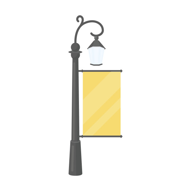 城市灯光广告牌图标在卡通风格孤立的白色背景。广告符号股票矢量插图。图片下载