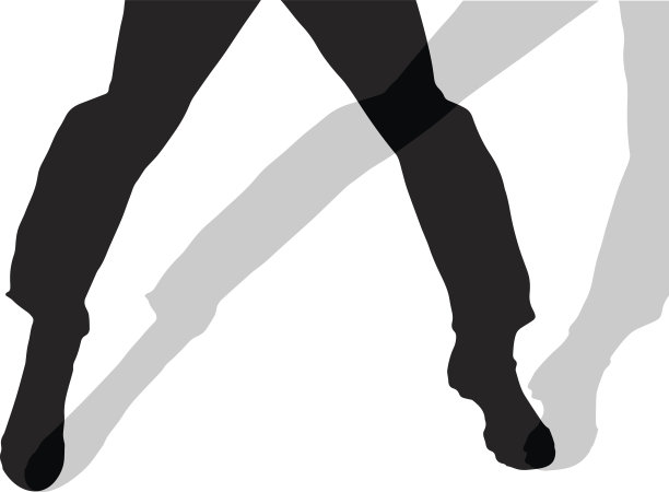 男性脚的矢量轮廓。图片下载