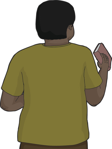 抱书人的后视图图片下载