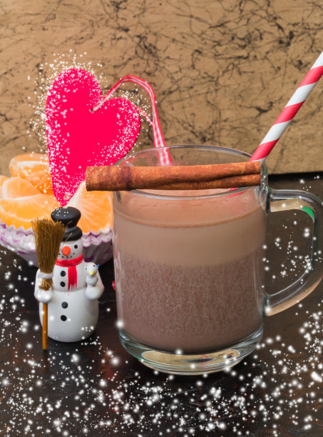 热巧克力可可钟爱心冬季热饮图片下载