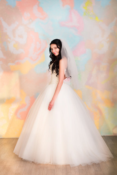 新娘在工作室摆姿势图片下载