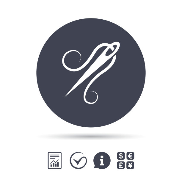 针与线的图标。裁缝的迹象。图片下载