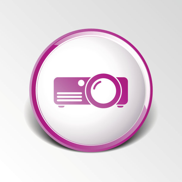 投影仪图标圆角正方形按钮矢量符号图片下载