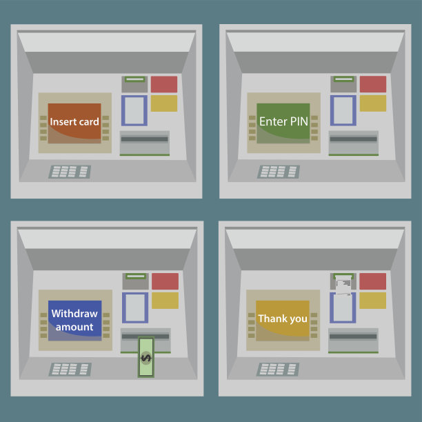 ATM终端使用向量概念。图片下载
