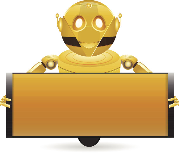 金色机器人与文本框2图片下载