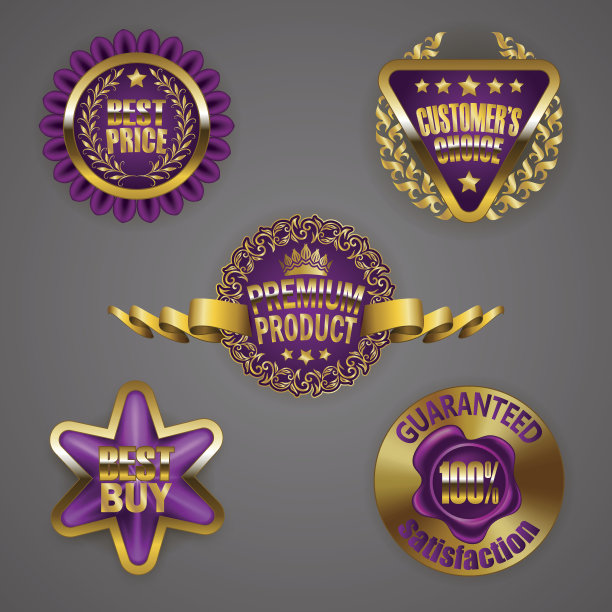 带月桂花冠的金徽章图片下载