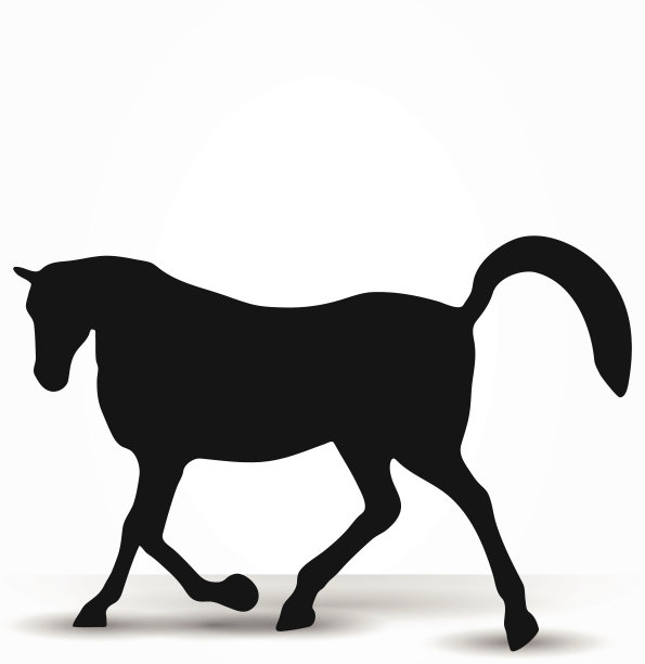 马的轮廓在腾跃走姿势图片下载