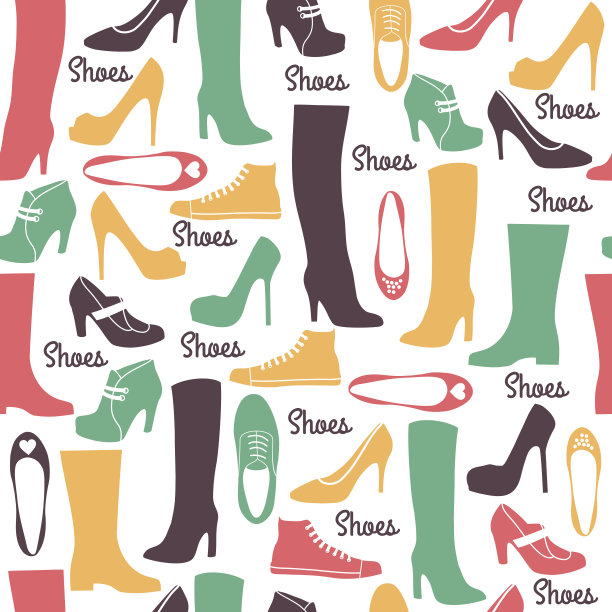 鞋子无缝模式。图片下载