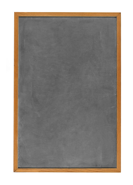 空白黑板在木框架孤立图片下载