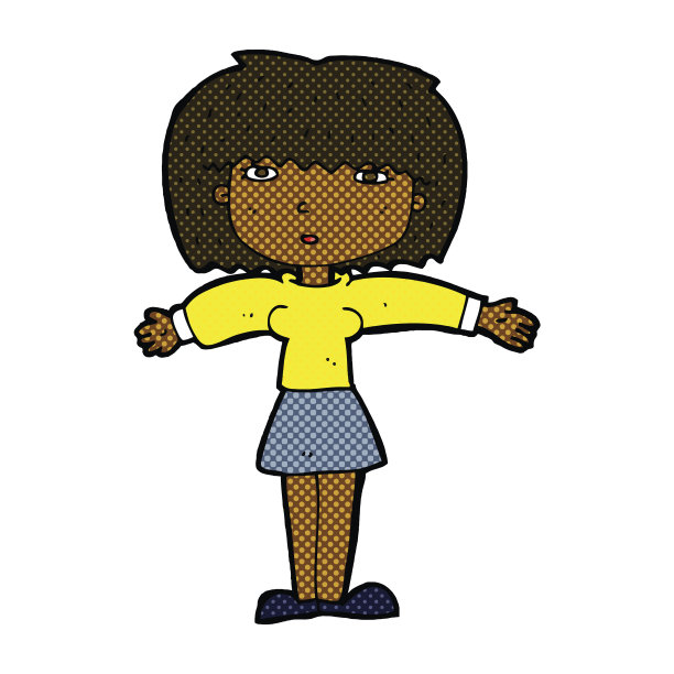 漫画中的女人耸了耸肩图片下载