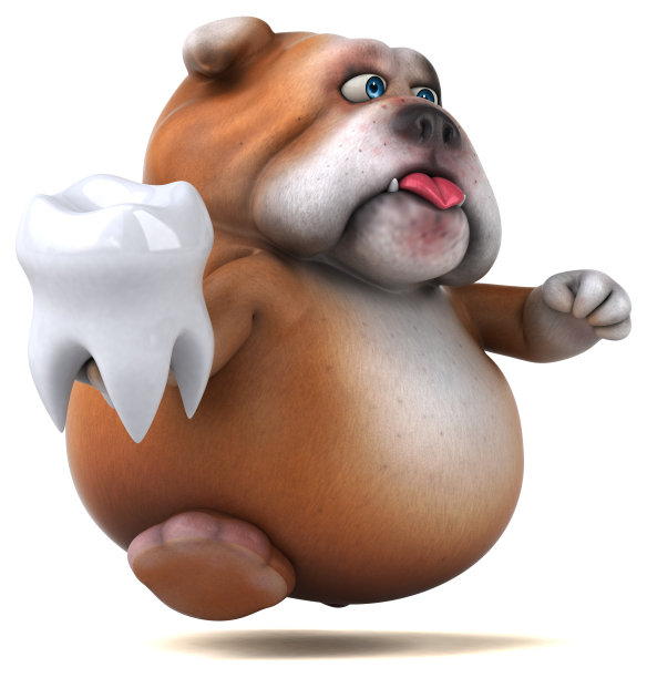 有趣的斗牛犬- 3D插图图片下载