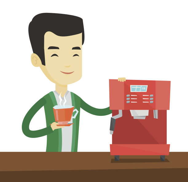 男士制作咖啡矢量插图图片下载
