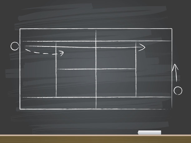 用粉笔手绘网球场。矢量插图。图片下载
