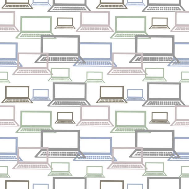 矢量无缝模式与笔记本。系列技术背景。图片下载
