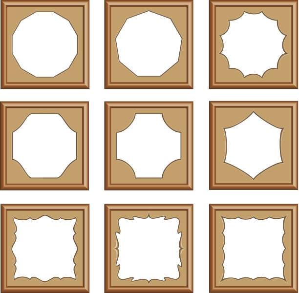木雕画框风格图片下载