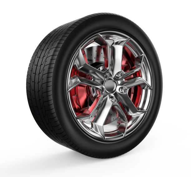 白色背景上的汽车车轮图片下载