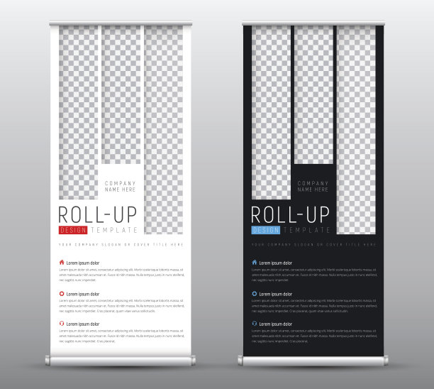 为演示设计一个标准的滚动横幅，并为图像设计垂直矩形。图片下载