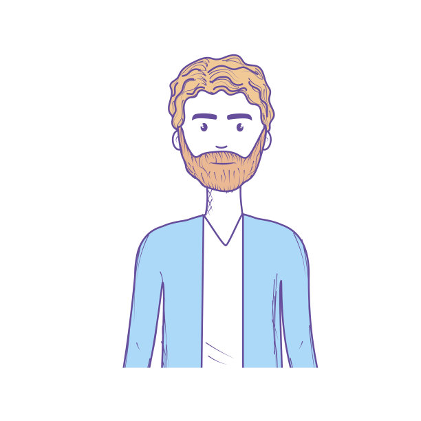 有发型和胡子的可爱男人图片下载