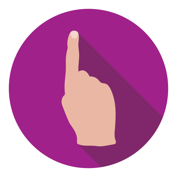 凸起的食指图标在平面风格孤立的白色背景。手势符号股票矢量插图。图片下载