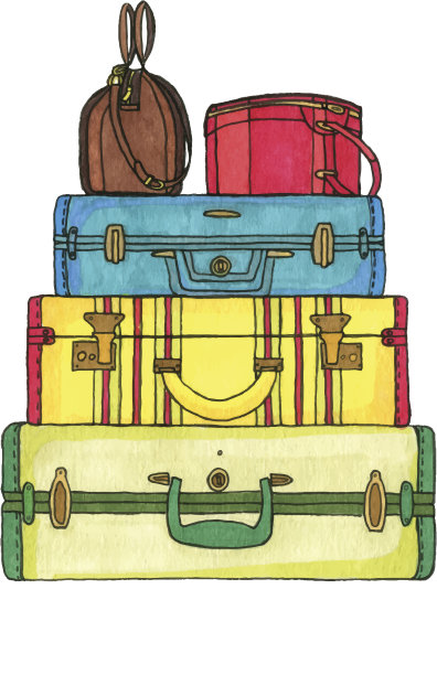 色彩缤纷的手提箱和包图片下载