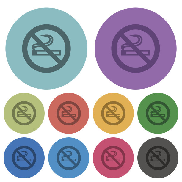 无吸烟颜色的平面图标图片下载