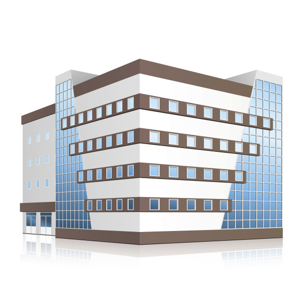 带有入口和反射的办公楼图片下载