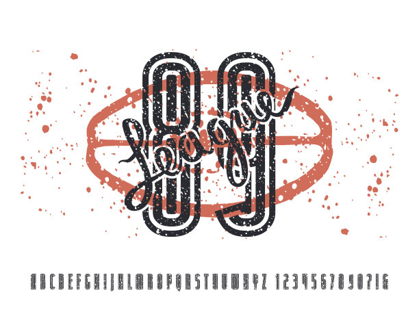 窄的sanserif字体和数字轮廓图片下载