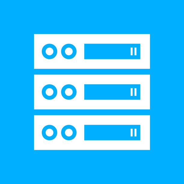 网络服务器图标上的蓝色背景。图片下载