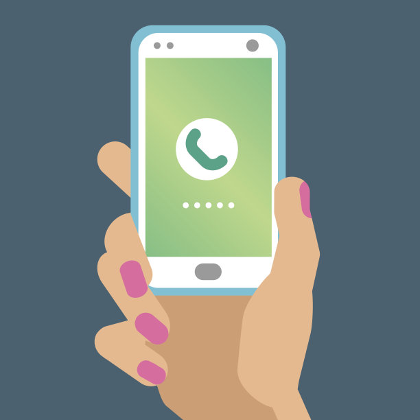 手持智能手机。素材图片