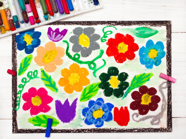 彩绘:美丽的花朵图片下载