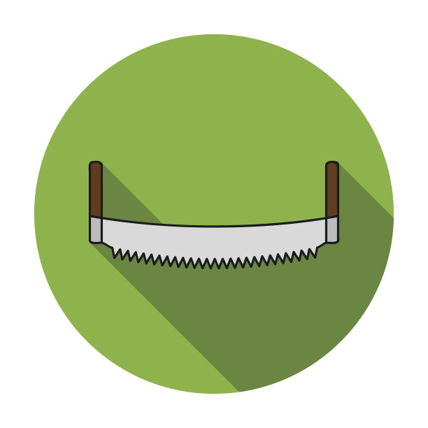 两个人在白色背景上看到了平面风格的图标。锯木厂和木材符号股票矢量插图。图片下载